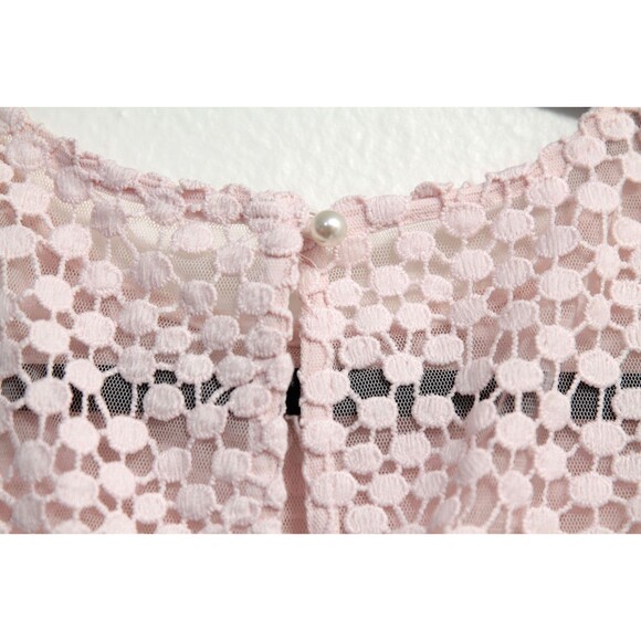 Karl Lagerfeld Paris Women's Dress Pink Appliqué Flowers Sleeveless Lined Size 6 - Picture 5 of 7